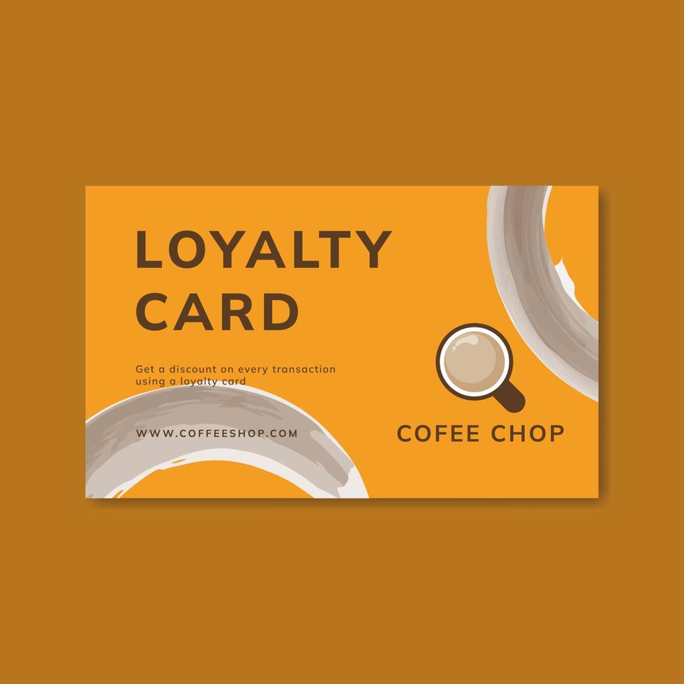 design de cartão de fidelidade para café café. design de cartão de presente vetor
