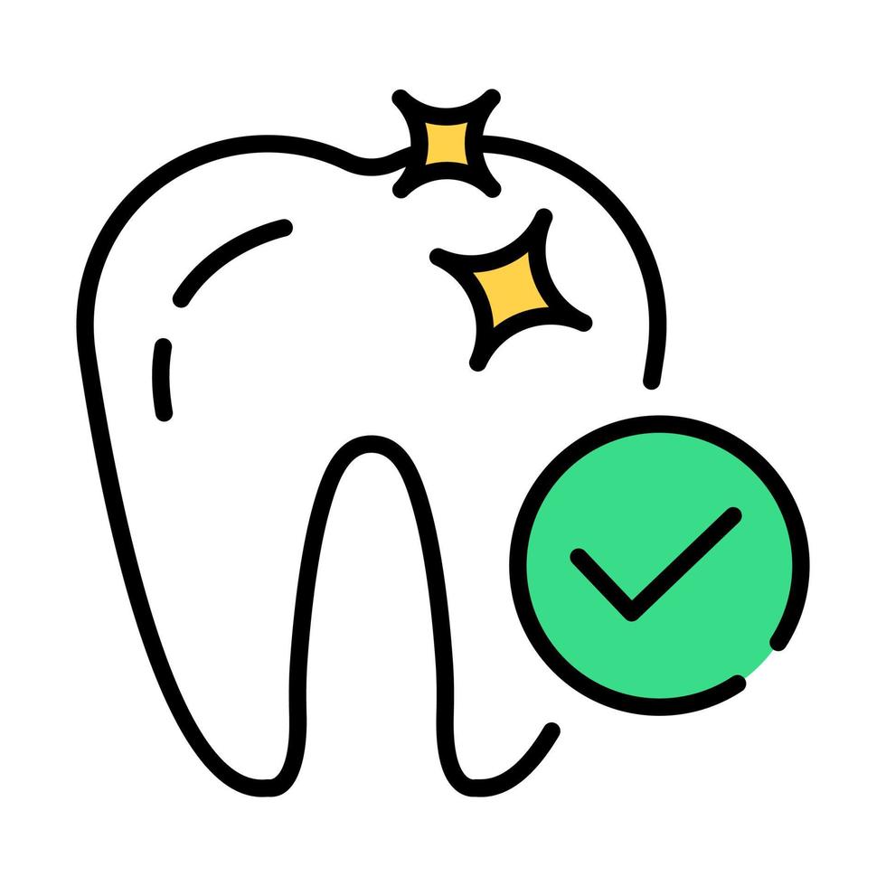 design de conceitos modernos de dente saudável, ilustração vetorial vetor