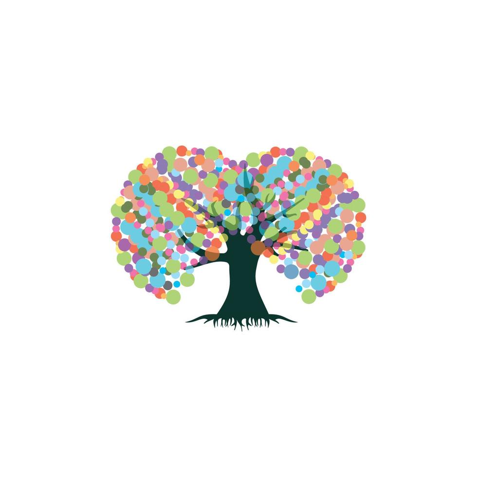 modelo de design de ilustração vetorial de logotipo de árvore. vetor