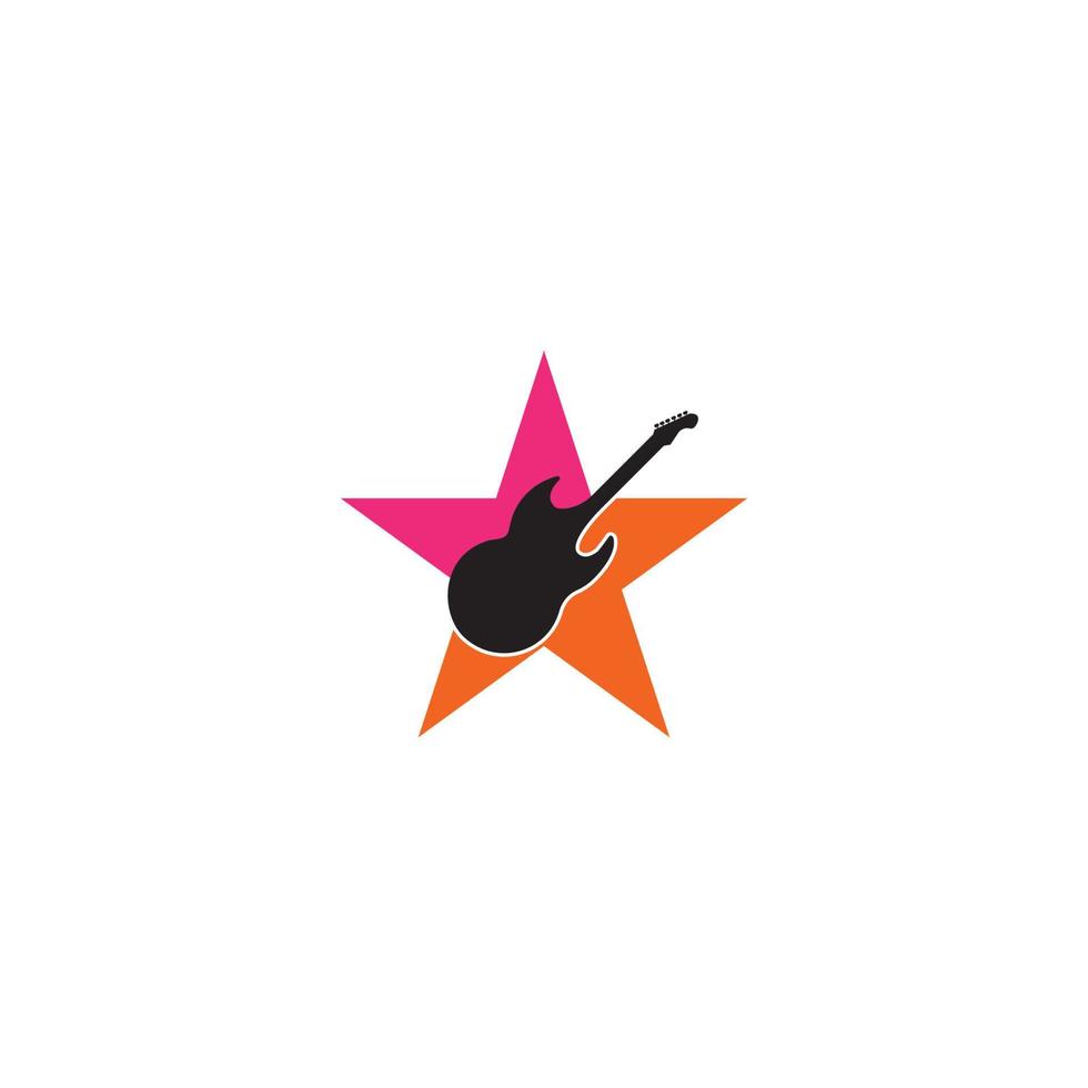 modelo de design de ilustração de vetor de logotipo de guitarra.