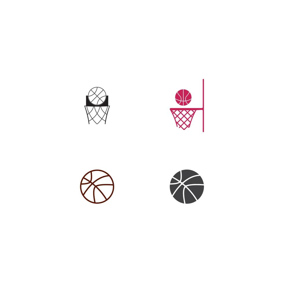 design de modelo de ilustração vetorial de logotipo de basquete vetor