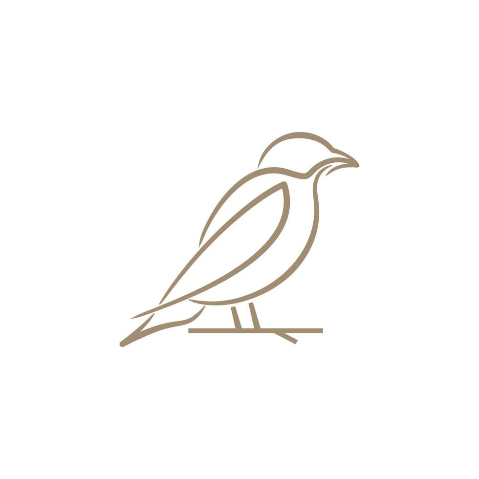 ilustração de ícone de vetor de logotipo de arte de linha de pássaros