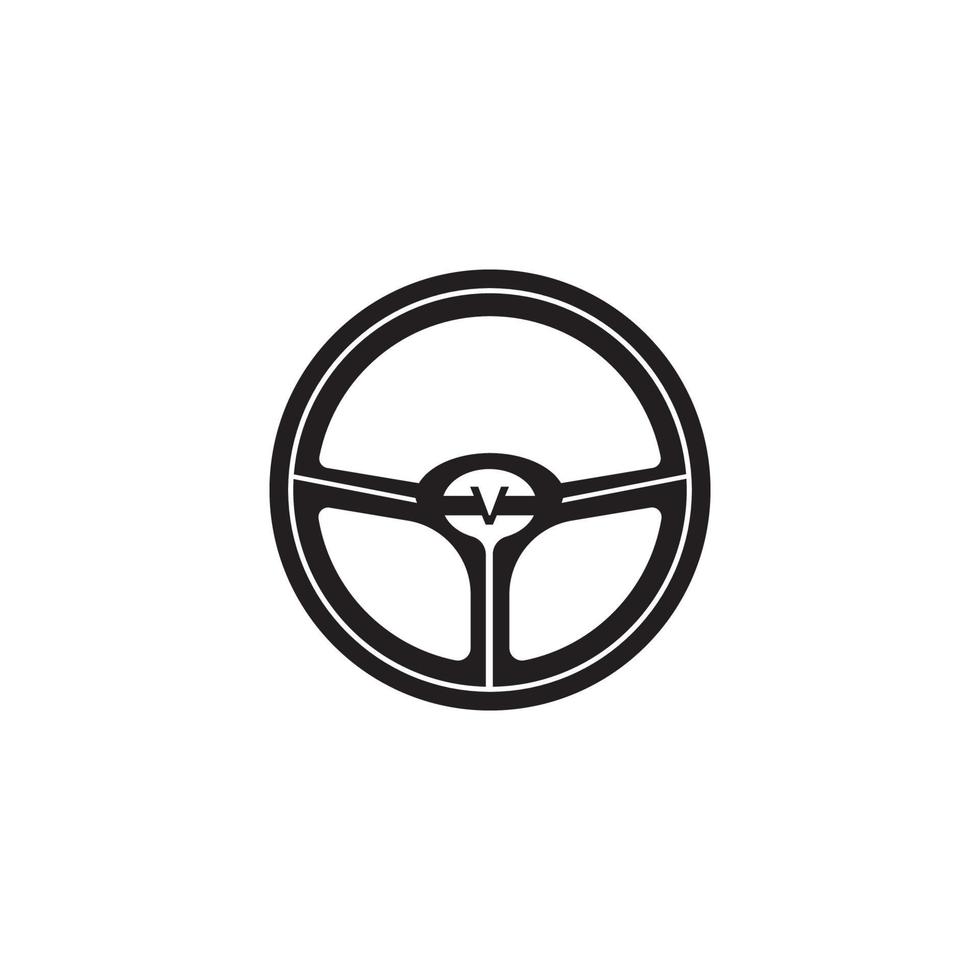 modelo de design de ilustração vetorial de logotipo de volante. vetor