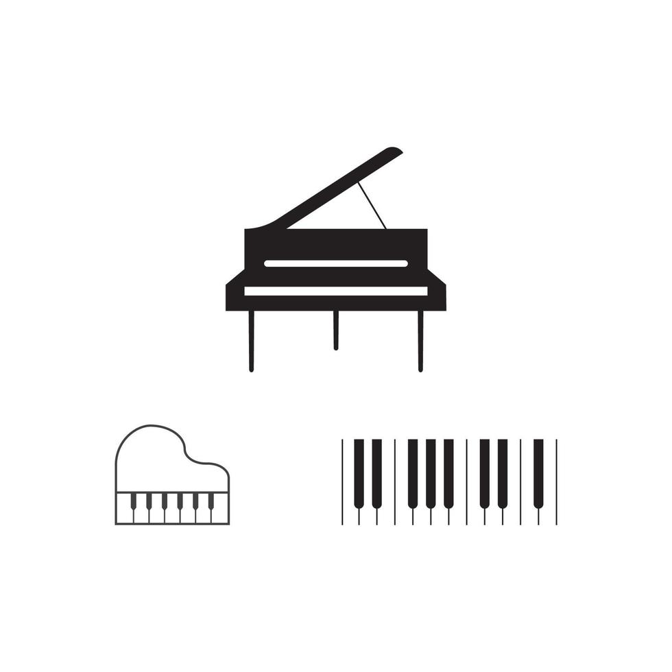 modelo de logotipo de ilustração de vetor de ícone de piano.