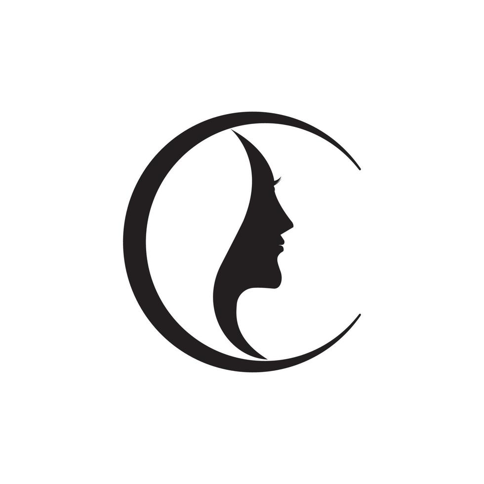 design de modelo de ilustração vetorial de logotipo de mulher vetor