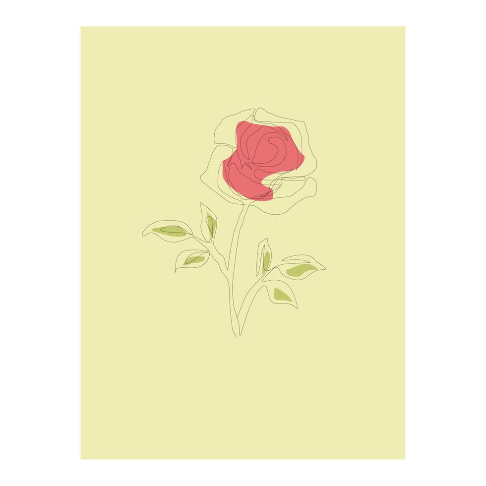 arte de linha de esboço de flores. mão desenhada ilustração em vetor abstrato. desenhos de arte de plantas abstratas para imprimir capas de decoração para casa papéis de parede cartazes arte de parede mínima e natural