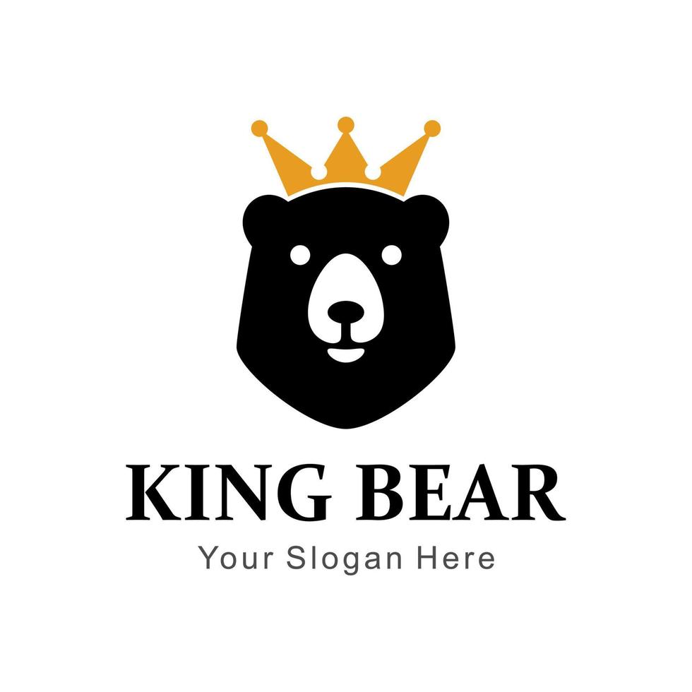 logotipo do urso rei vetor