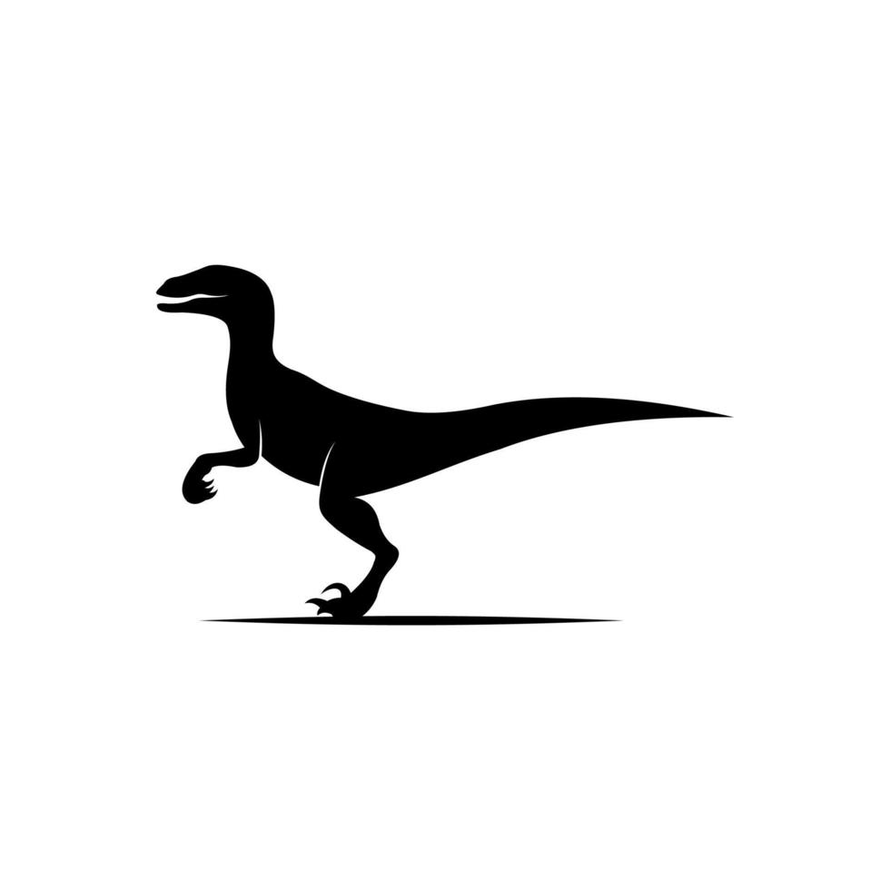 vetor de logotipo de silhueta de velociraptor