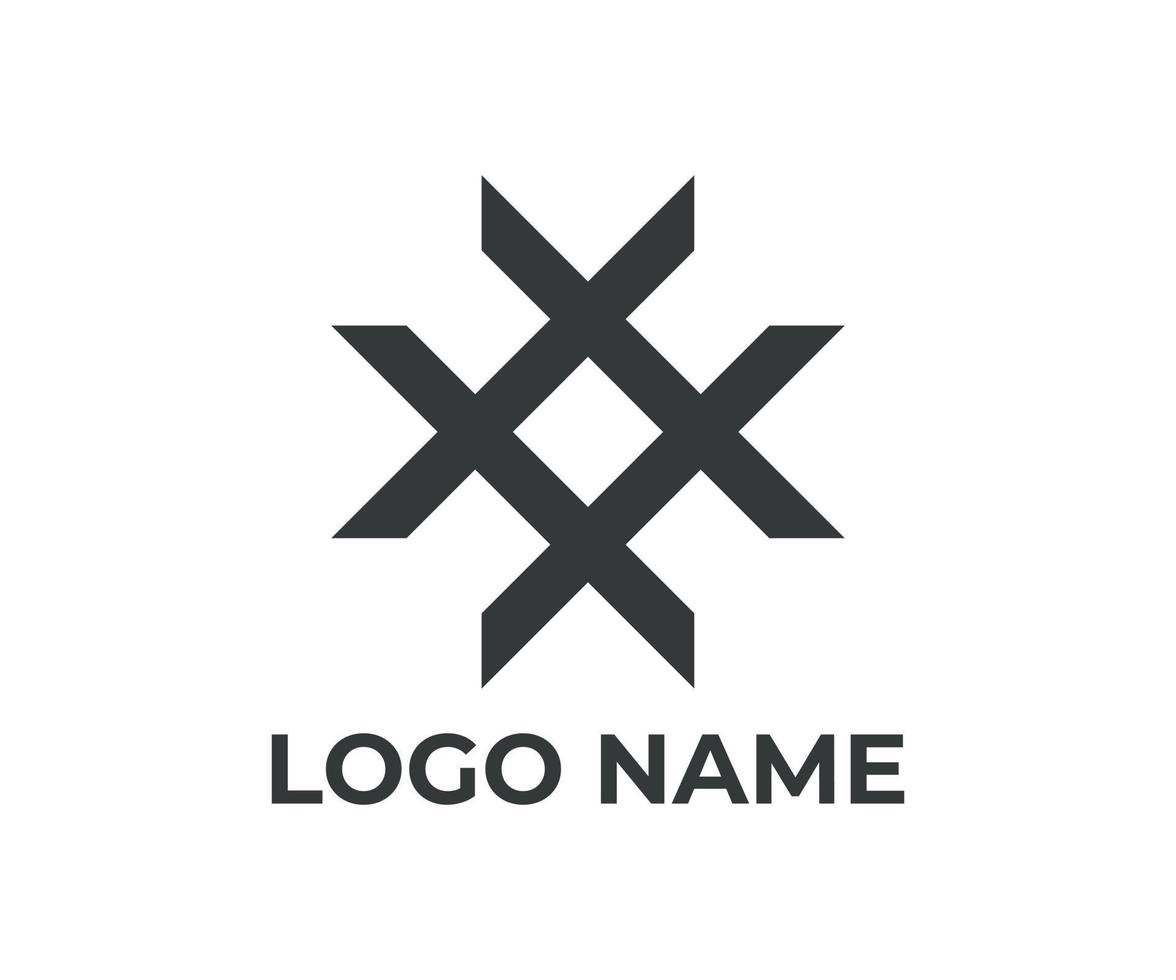 logotipo de emblema de seta abstrata com logotipo de cor preta vetor