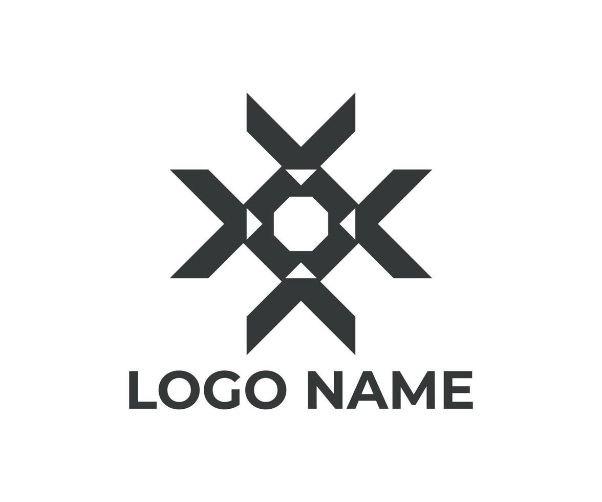 logotipo de emblema de seta abstrata logotipo com cor preta vetor