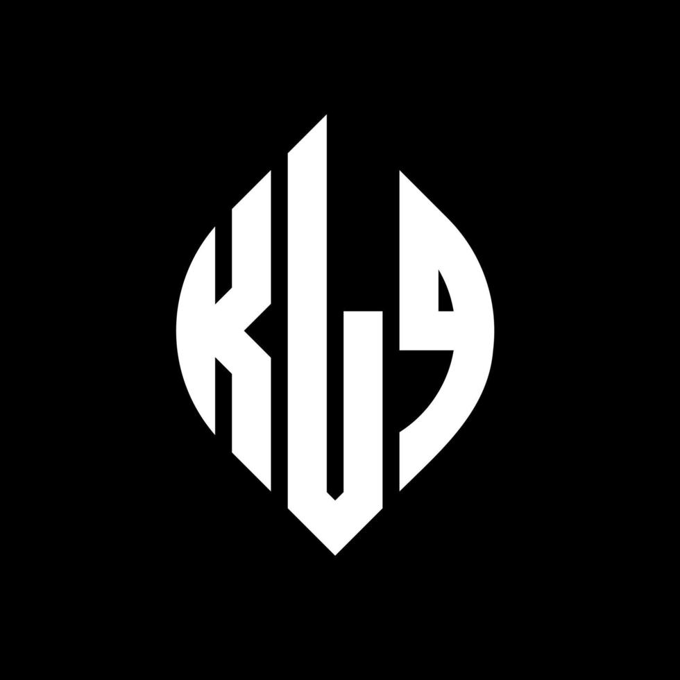 klq design de logotipo de letra de círculo com forma de círculo e elipse. letras de elipse klq com estilo tipográfico. as três iniciais formam um logotipo circular. klq círculo emblema abstrato monograma carta marca vetor. vetor
