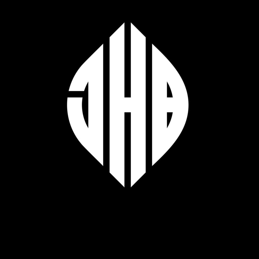 design de logotipo de carta de círculo jhb com forma de círculo e elipse. letras de elipse jhb com estilo tipográfico. as três iniciais formam um logotipo circular. jhb círculo emblema abstrato monograma carta marca vetor. vetor