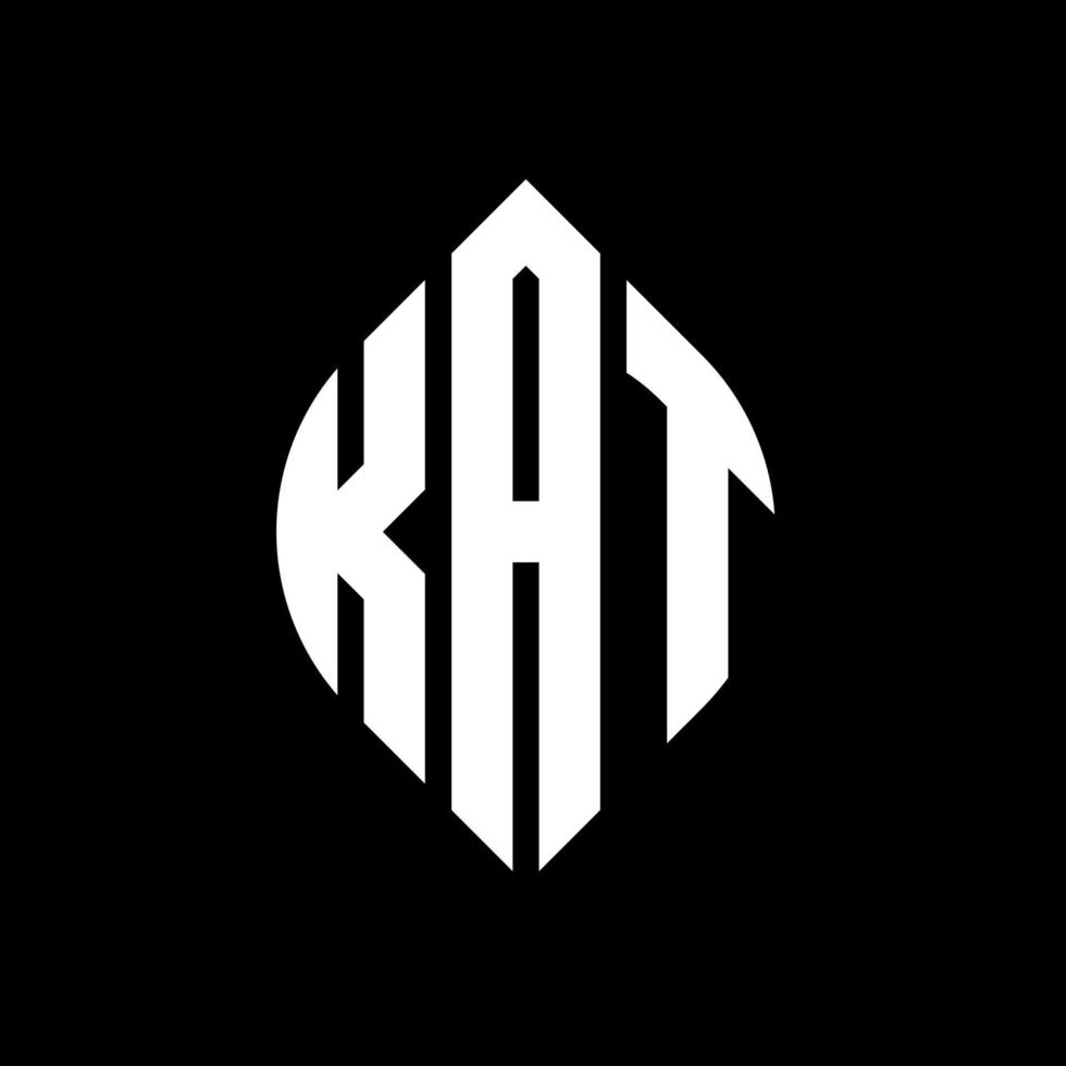 kat design de logotipo de carta círculo com forma de círculo e elipse. letras de elipse kat com estilo tipográfico. as três iniciais formam um logotipo circular. kat círculo emblema abstrato monograma carta marca vetor. vetor