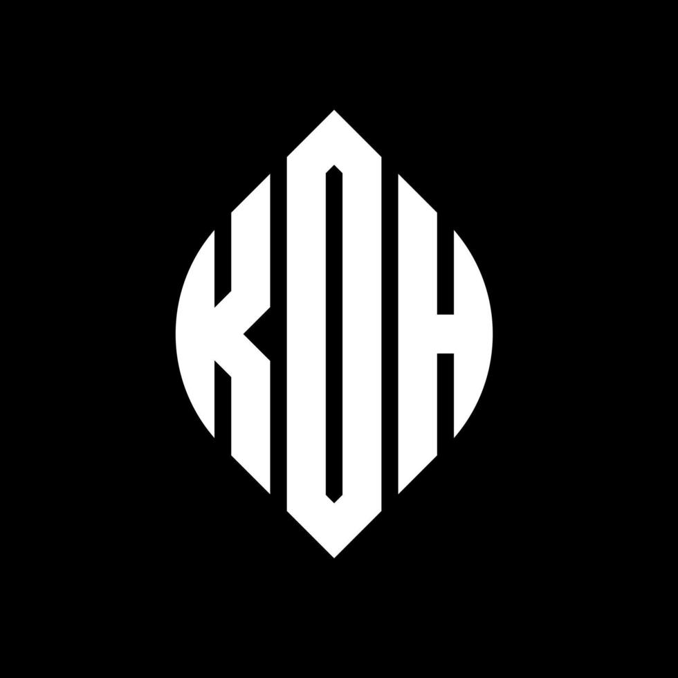 design de logotipo de letra de círculo kdh com forma de círculo e elipse. letras de elipse kdh com estilo tipográfico. as três iniciais formam um logotipo circular. kdh círculo emblema abstrato monograma carta marca vetor. vetor