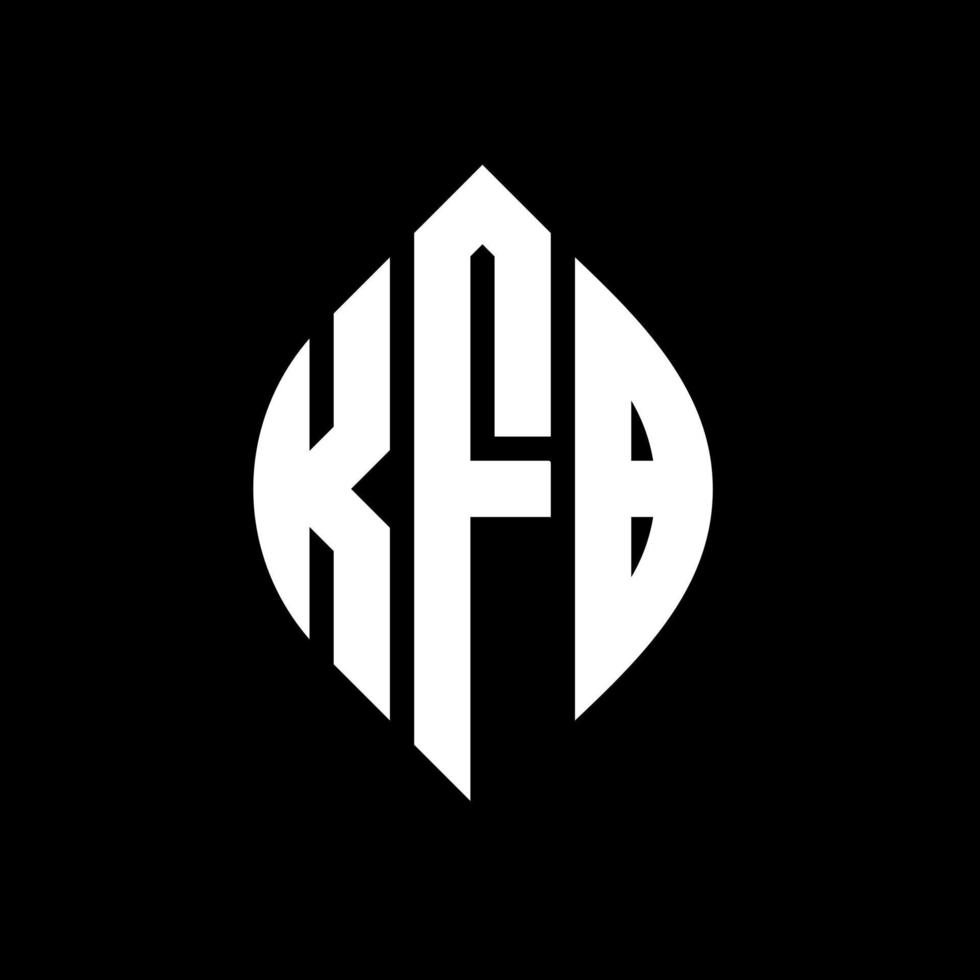 design de logotipo de letra de círculo kfb com forma de círculo e elipse. letras de elipse kfb com estilo tipográfico. as três iniciais formam um logotipo circular. kfb círculo emblema abstrato monograma carta marca vetor. vetor