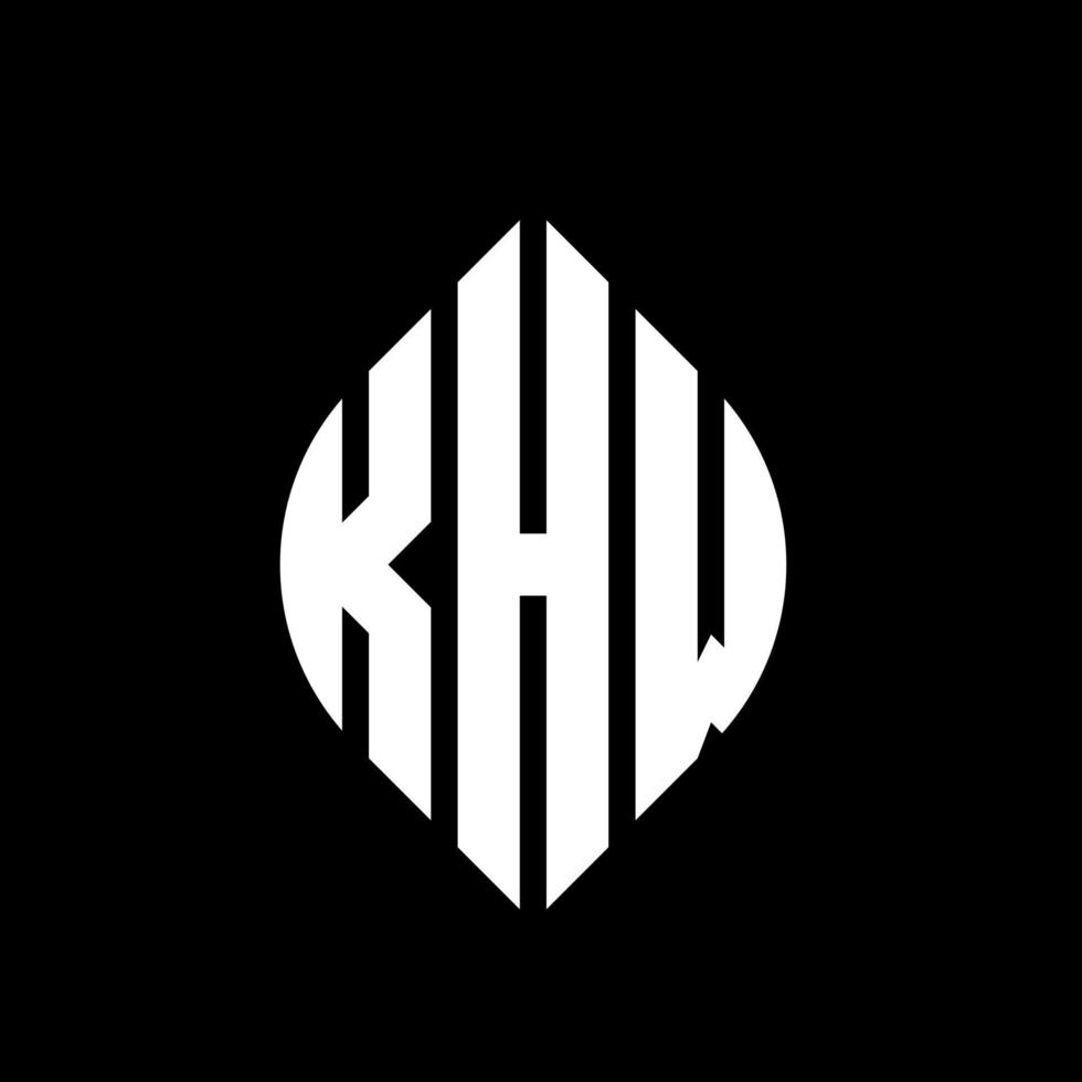 khw design de logotipo de letra de círculo com forma de círculo e elipse. letras de elipse khw com estilo tipográfico. as três iniciais formam um logotipo circular. khw círculo emblema abstrato monograma carta marca vetor. vetor