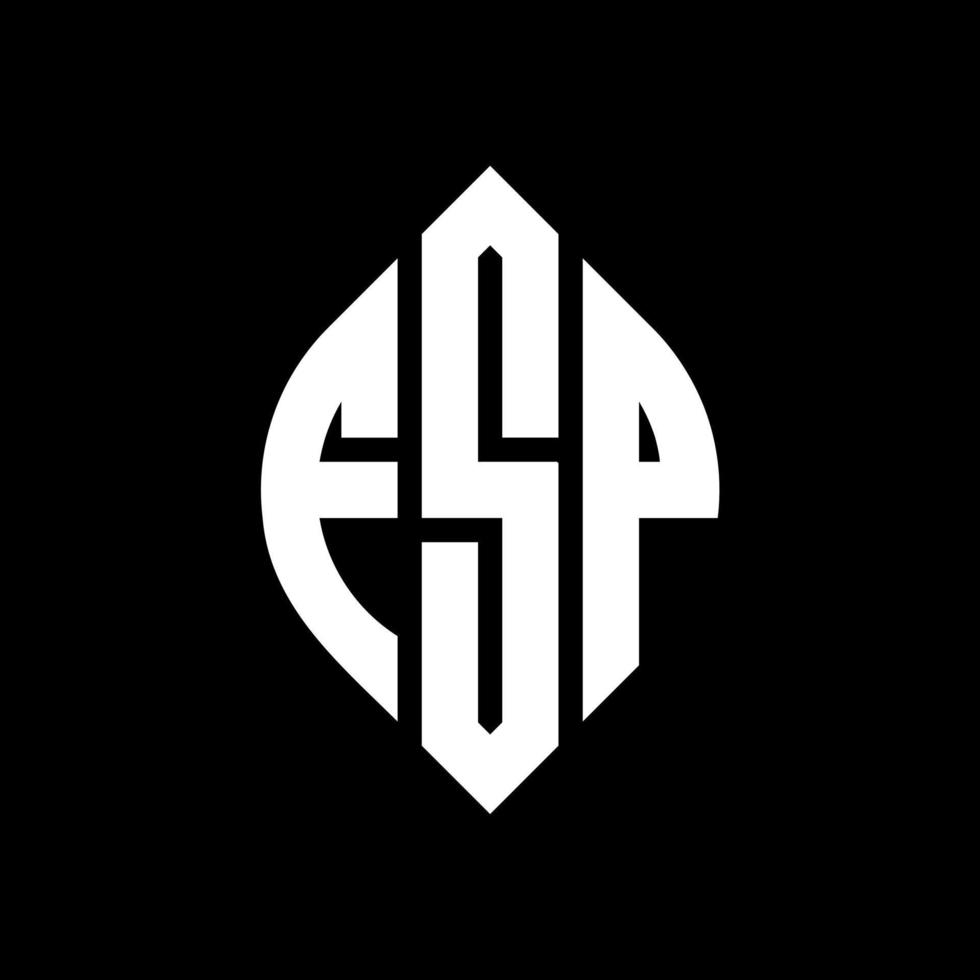 design de logotipo de letra de círculo fsp com forma de círculo e elipse. letras de elipse fsp com estilo tipográfico. as três iniciais formam um logotipo circular. fsp círculo emblema abstrato monograma carta marca vetor. vetor