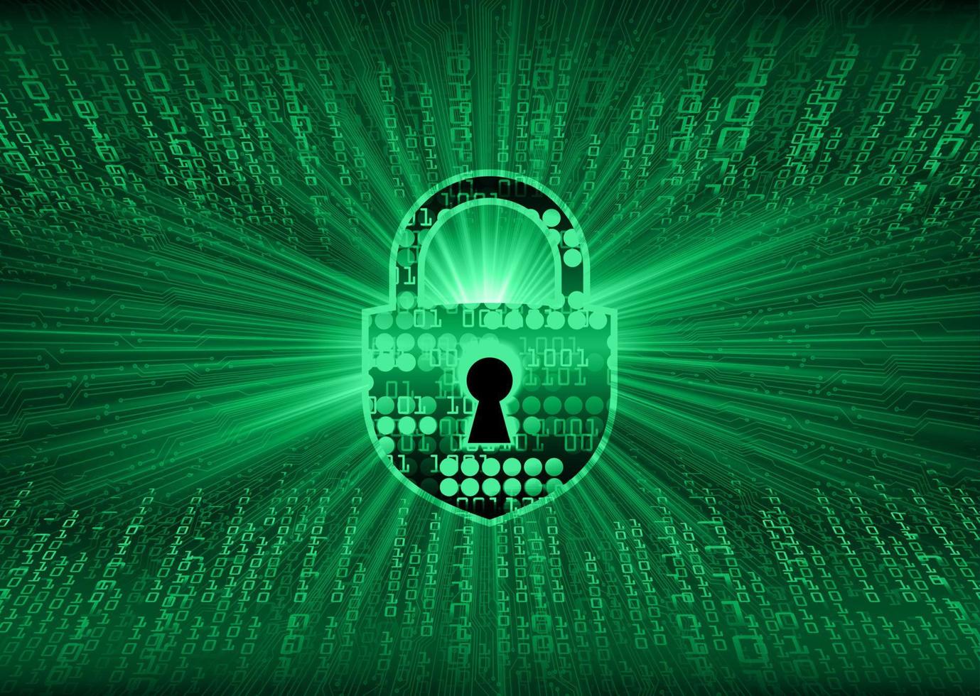 cadeado fechado em fundo digital, segurança cibernética vetor