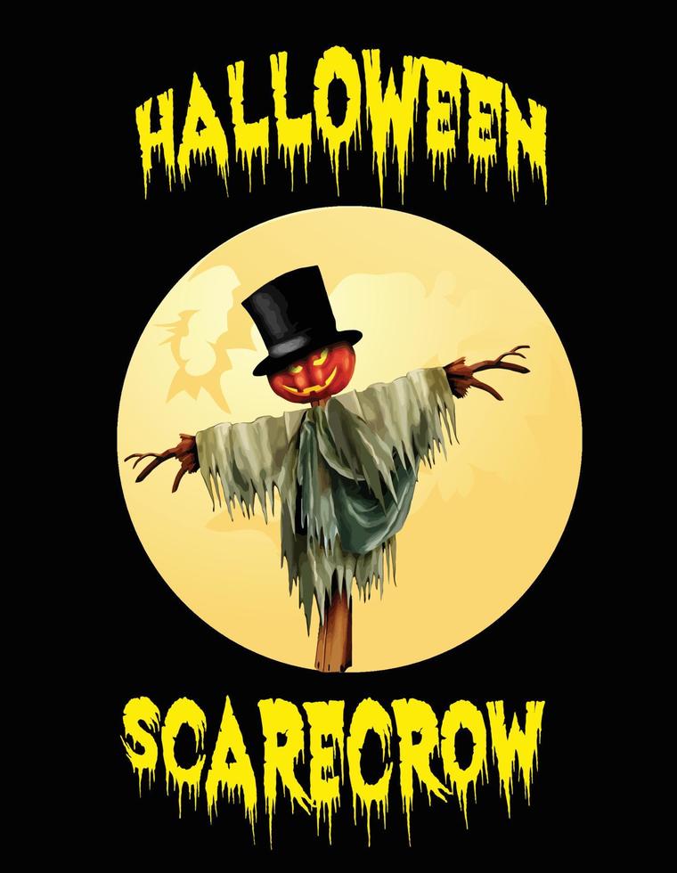 cartaz de espantalho de halloween vetor