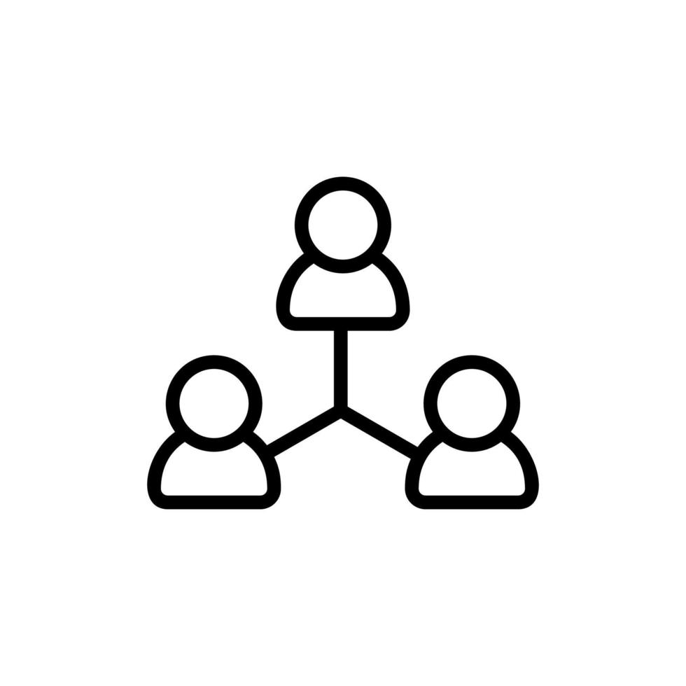ícone de pessoas do grupo comunitário vector em estilo monoline plana. parceria de equipe de pessoas de símbolo de logotipo para design de site, logotipo, aplicativo. reunião de conexão de liderança