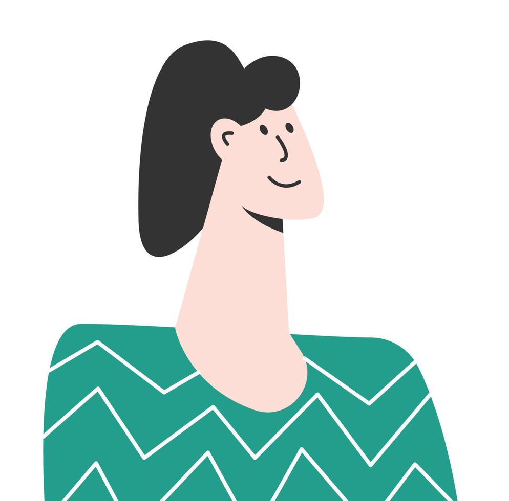 ilustração vetorial moderna retrato pessoas de estilo de personagem plana na moda de uma mulher. ícone adolescente feminino ou avatar de pessoa vetor