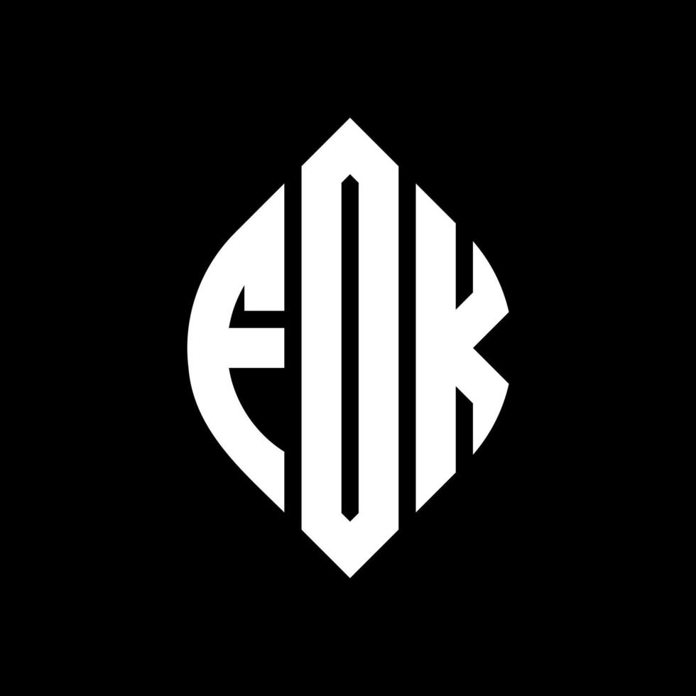 design de logotipo de letra de círculo fok com forma de círculo e elipse. letras de elipse fok com estilo tipográfico. as três iniciais formam um logotipo circular. Fok círculo emblema abstrato monograma carta marca vetor. vetor