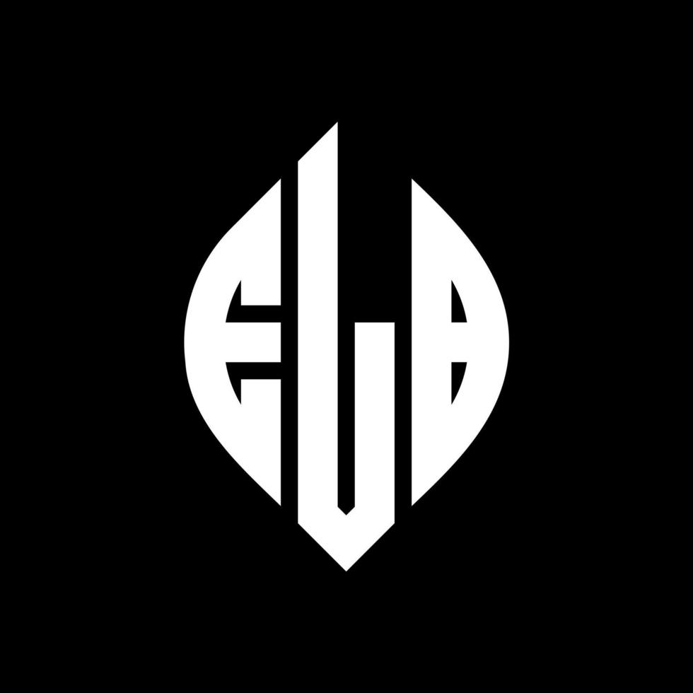 design de logotipo de carta de círculo elb com forma de círculo e elipse. letras de elipse elb com estilo tipográfico. as três iniciais formam um logotipo circular. elb círculo emblema abstrato monograma carta marca vetor. vetor