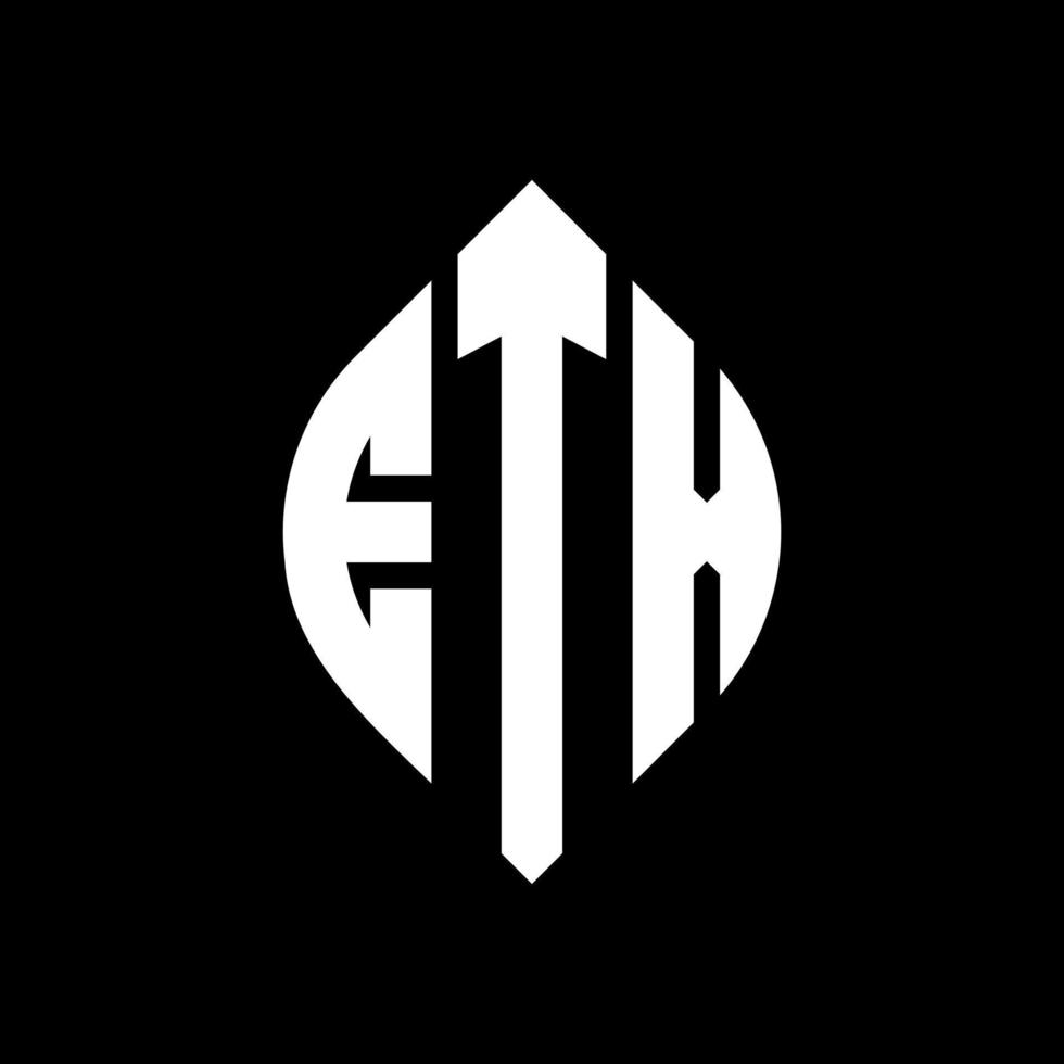 design de logotipo de carta de círculo etx com forma de círculo e elipse. letras de elipse etx com estilo tipográfico. as três iniciais formam um logotipo circular. etx círculo emblema abstrato monograma carta marca vetor. vetor