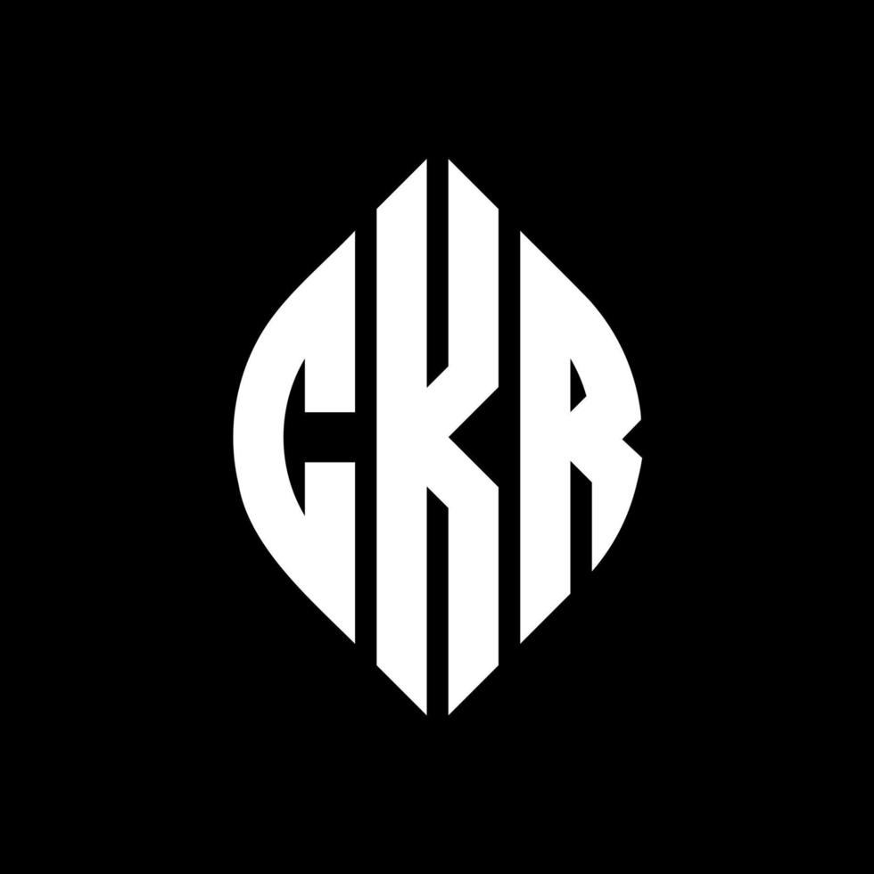 design de logotipo de carta de círculo ckr com forma de círculo e elipse. letras de elipse ckr com estilo tipográfico. as três iniciais formam um logotipo circular. ckr círculo emblema abstrato monograma carta marca vetor. vetor