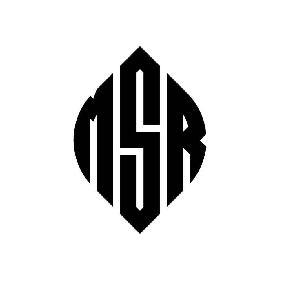 design de logotipo de letra de círculo msr com forma de círculo e elipse. letras de elipse msr com estilo tipográfico. as três iniciais formam um logotipo circular. msr círculo emblema abstrato monograma carta marca vetor. vetor