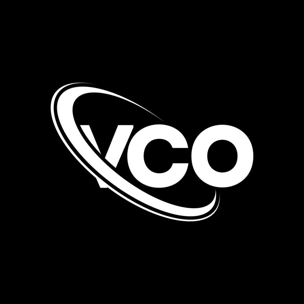 logotipo vc. carta vc. design de logotipo de carta vco. iniciais do logotipo vco vinculados ao logotipo do monograma em letras maiúsculas e em círculo. tipografia vco para marca de tecnologia, negócios e imóveis. vetor
