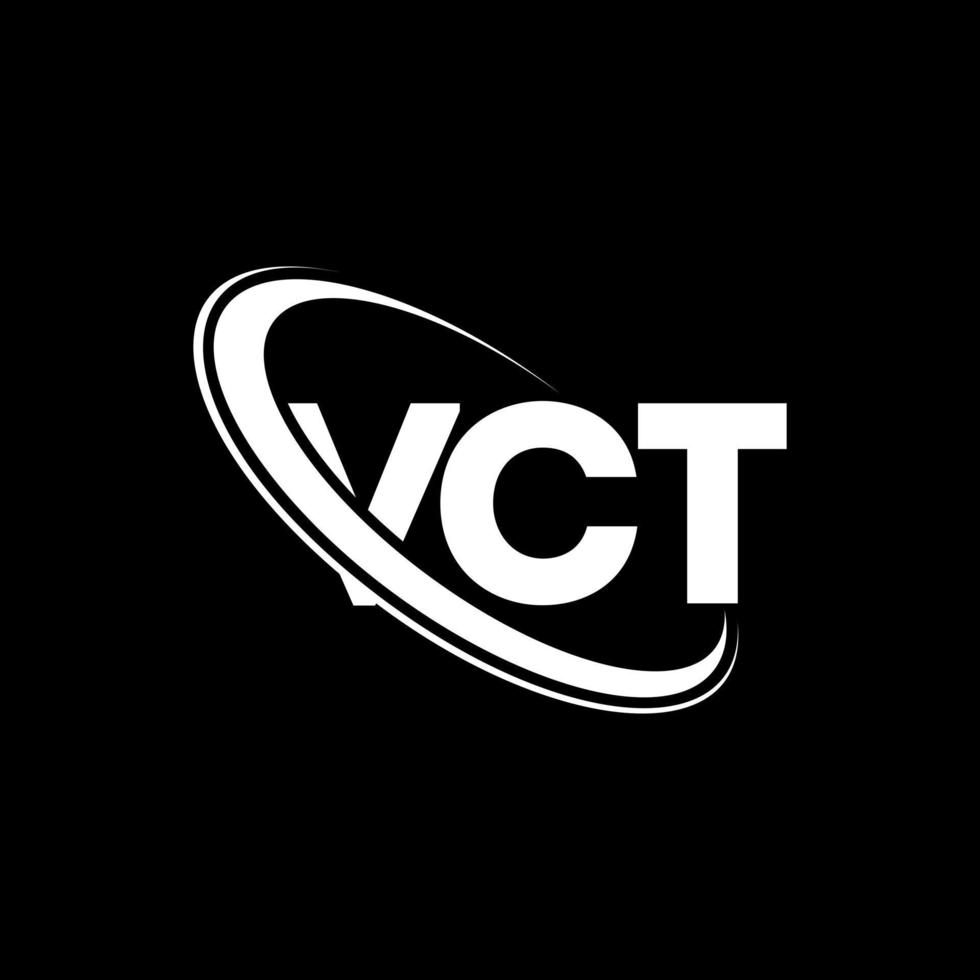 logotipo vct. carta vc. design de logotipo de carta vct. iniciais vct logotipo ligado com círculo e logotipo monograma em maiúsculas. tipografia vct para marca de tecnologia, negócios e imóveis. vetor