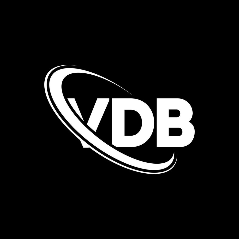 logotipo vdb. carta vdb. design de logotipo de carta vdb. iniciais vdb logotipo ligado com círculo e logotipo monograma maiúsculo. tipografia vdb para tecnologia, negócios e marca imobiliária. vetor