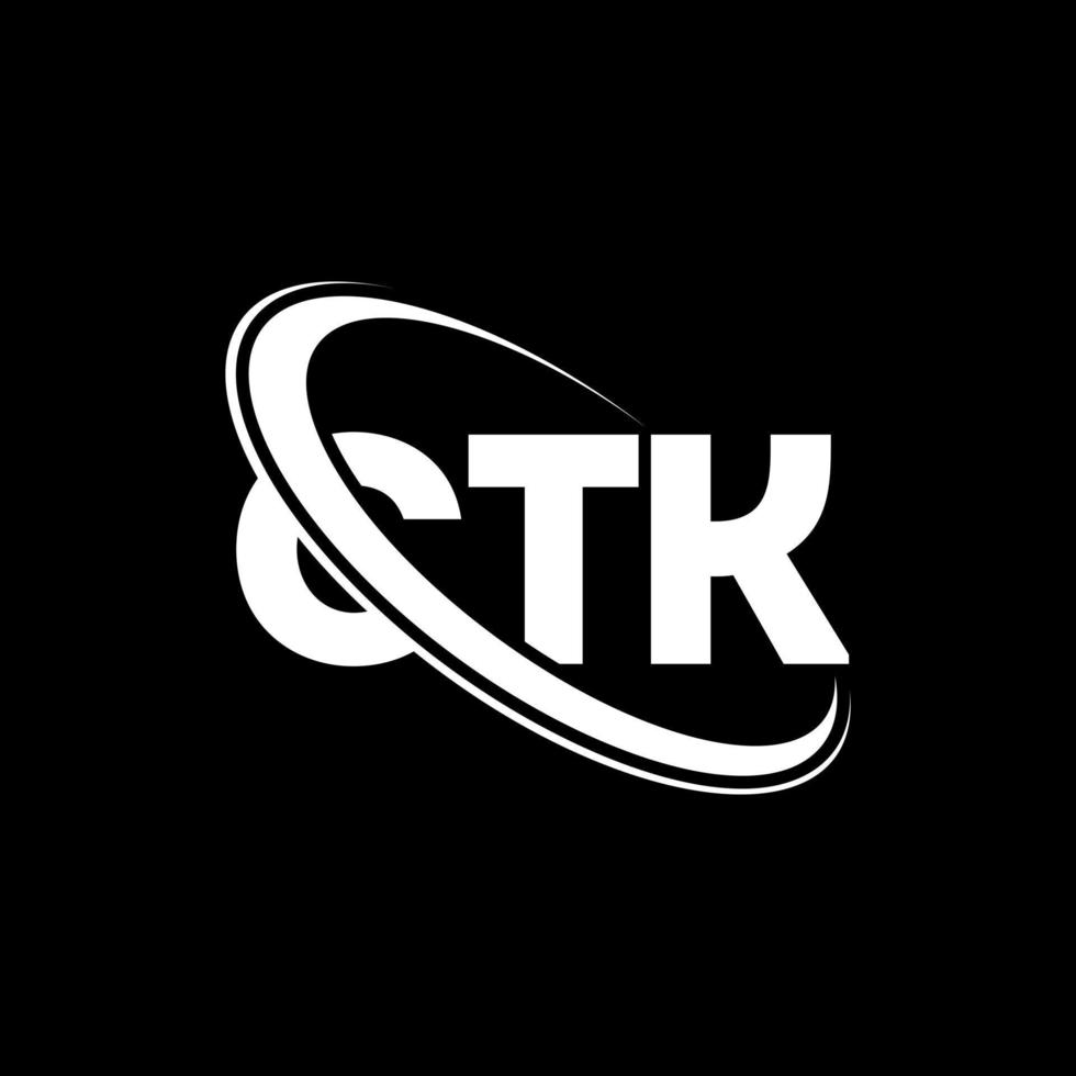 logotipo ctk. carta ctk. design de logotipo de letra ctk. iniciais ctk logotipo ligado com círculo e logotipo monograma maiúsculo. tipografia ctk para tecnologia, negócios e marca imobiliária. vetor