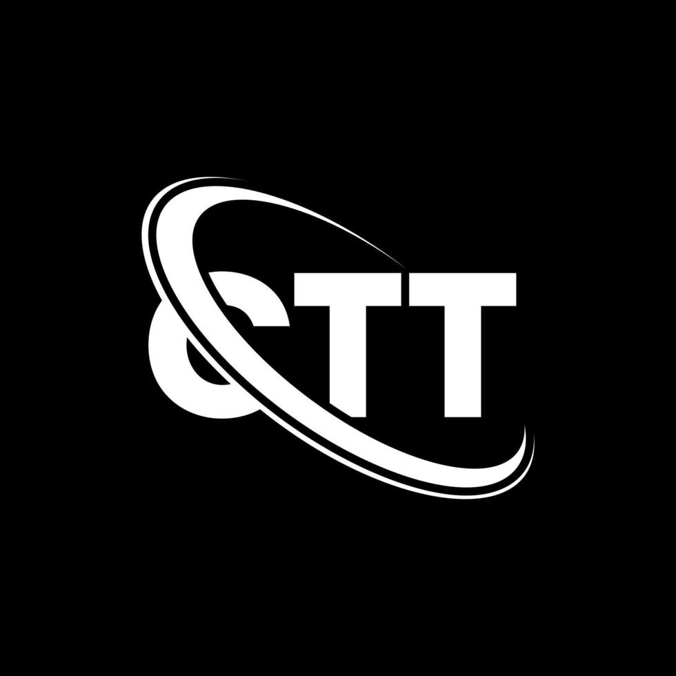 logotipo ctt. carta ct. design de logotipo de letra ctt. iniciais ctt logotipo ligado com círculo e logotipo monograma maiúsculo. tipografia ctt para marca de tecnologia, negócios e imóveis. vetor