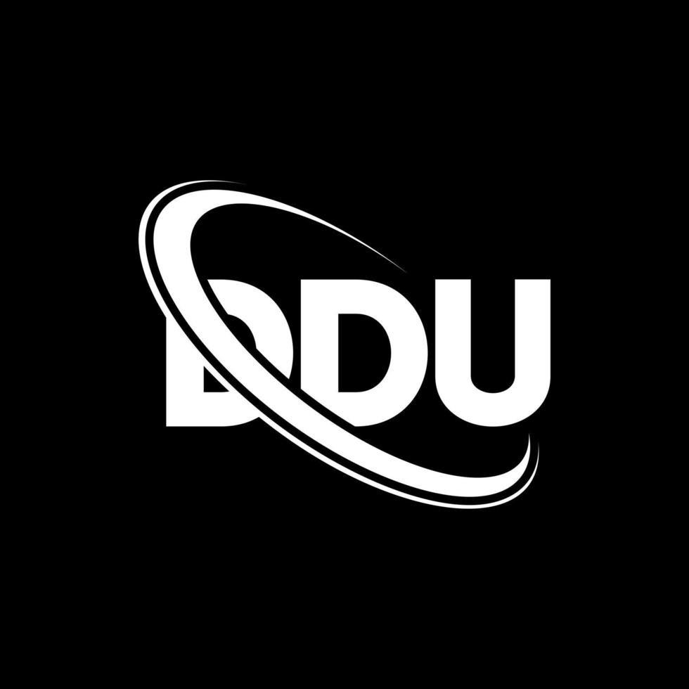 logotipo ddu. carta dd. design de logotipo de letra ddu. iniciais ddu logotipo ligado com círculo e logotipo monograma em maiúsculas. tipografia ddu para marca de tecnologia, negócios e imóveis. vetor