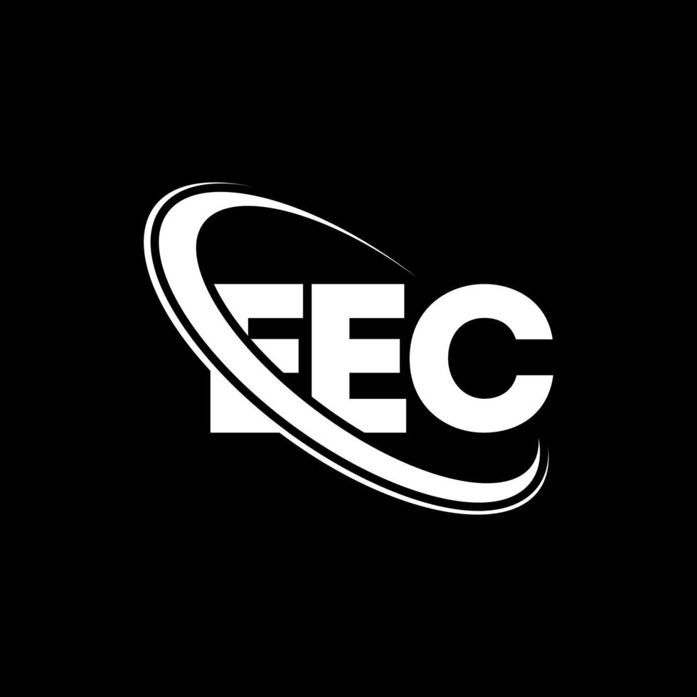 logotipo ee. carta ee. design de logotipo de carta eec. iniciais eec logotipo ligado com círculo e logotipo monograma maiúsculo. tipografia eec para marca de tecnologia, negócios e imóveis. vetor