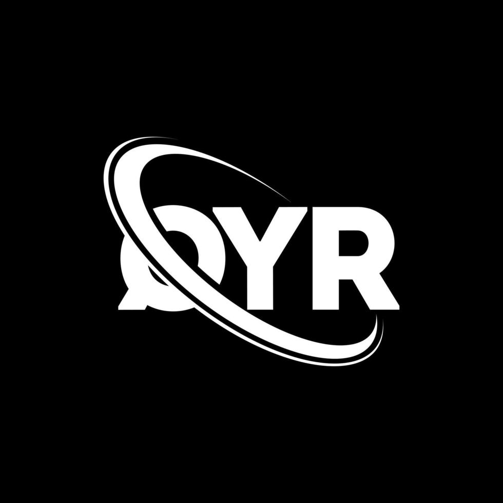 logotipo qyr. carta qyr. design de logotipo de carta qyr. iniciais qyr logotipo ligado com círculo e logotipo monograma maiúsculo. tipografia qyr para tecnologia, negócios e marca imobiliária. vetor