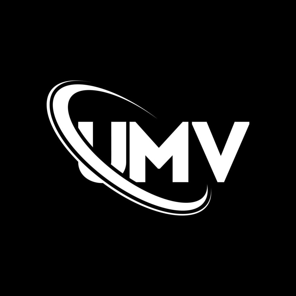 logotipo umv. letra umv. design de logotipo de letra umv. iniciais umv logotipo ligado com círculo e logotipo monograma maiúsculo. tipografia umv para marca de tecnologia, negócios e imóveis. vetor