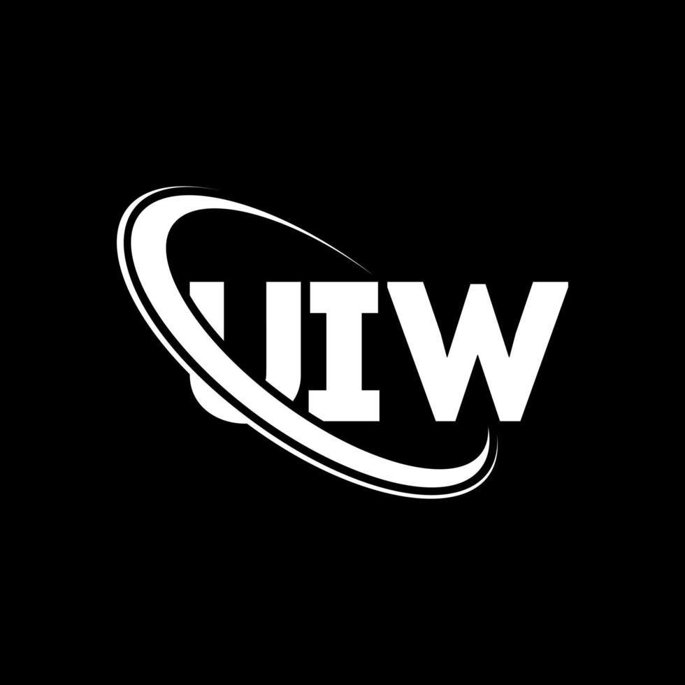 logotipo da ui. uau carta. design de logotipo de letra uiw. iniciais uiw logotipo ligado com círculo e logotipo monograma maiúsculo. tipografia uiw para tecnologia, negócios e marca imobiliária. vetor