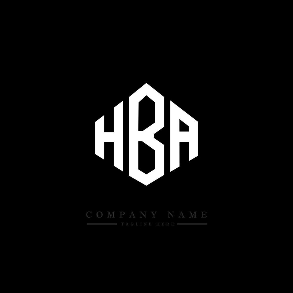 design de logotipo de letra hba com forma de polígono. hba polígono e design de logotipo em forma de cubo. modelo de logotipo de vetor hba hexágono cores brancas e pretas. hba monograma, logotipo de negócios e imóveis.