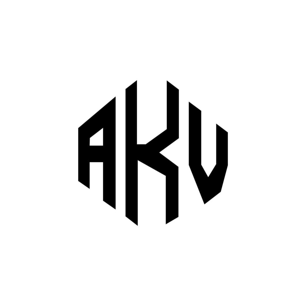 design de logotipo de carta akv com forma de polígono. akv polígono e design de logotipo em forma de cubo. modelo de logotipo de vetor hexágono akv cores brancas e pretas. akv monograma, logotipo de negócios e imóveis.