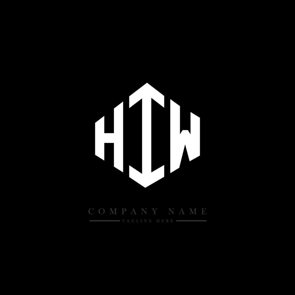 design de logotipo de carta hiw com forma de polígono. hiw design de logotipo em forma de polígono e cubo. modelo de logotipo de vetor hexágono hiw cores brancas e pretas. monograma hiw, logotipo de negócios e imóveis.