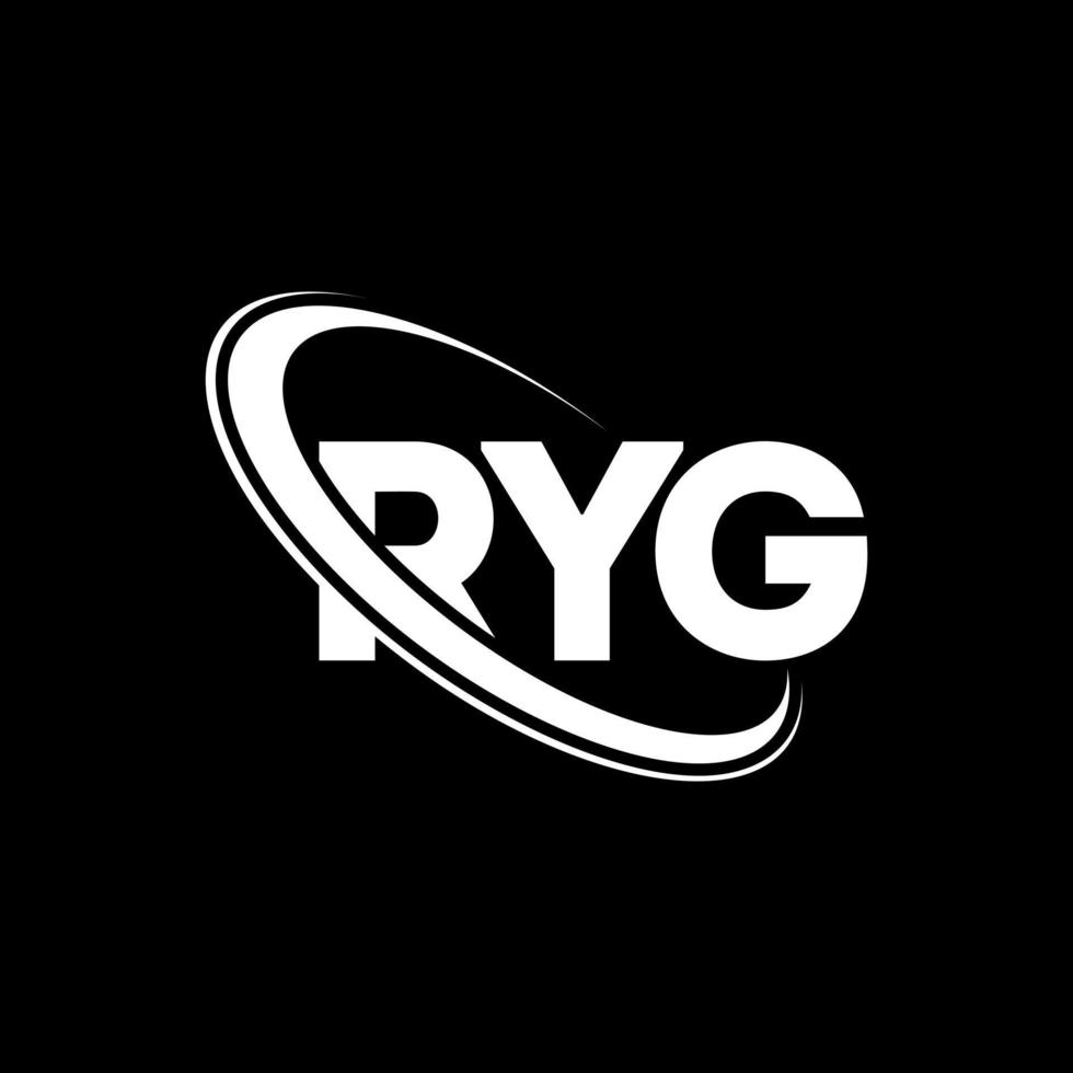 logotipo ryg. carta ryg. design de logotipo de carta ryg. iniciais ryg logotipo ligado com círculo e logotipo monograma maiúsculo. tipografia ryg para tecnologia, negócios e marca imobiliária. vetor