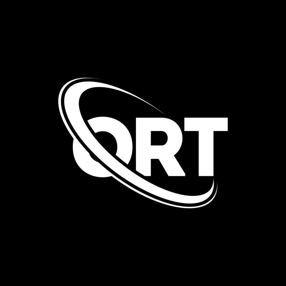 logotipo ort. ort carta. design de logotipo de carta ort. iniciais ort logotipo ligado com círculo e logotipo monograma maiúsculo. tipografia ort para marca de tecnologia, negócios e imóveis. vetor