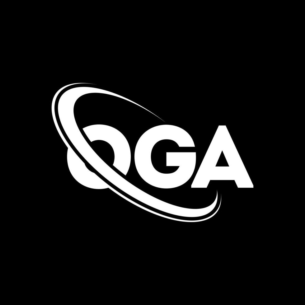 logotipo da oga. carta oga. design de logotipo de letra oga. iniciais oga logotipo ligado com círculo e logotipo monograma maiúsculo. tipografia oga para marca de tecnologia, negócios e imóveis. vetor