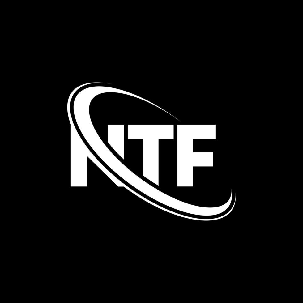 logotipo ntf. carta ntf. design de logotipo de letra ntf. iniciais ntf logotipo ligado com círculo e logotipo monograma maiúsculo. tipografia ntf para tecnologia, negócios e marca imobiliária. vetor