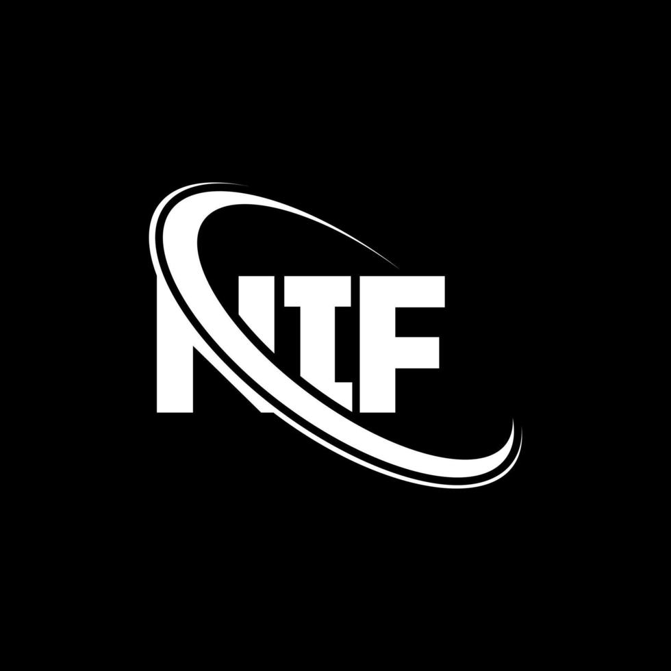 logotipo nif. carta nif. design de logotipo de carta nif. iniciais nif logotipo ligado com círculo e logotipo monograma em maiúsculas. nif tipografia para tecnologia, negócios e marca imobiliária. vetor