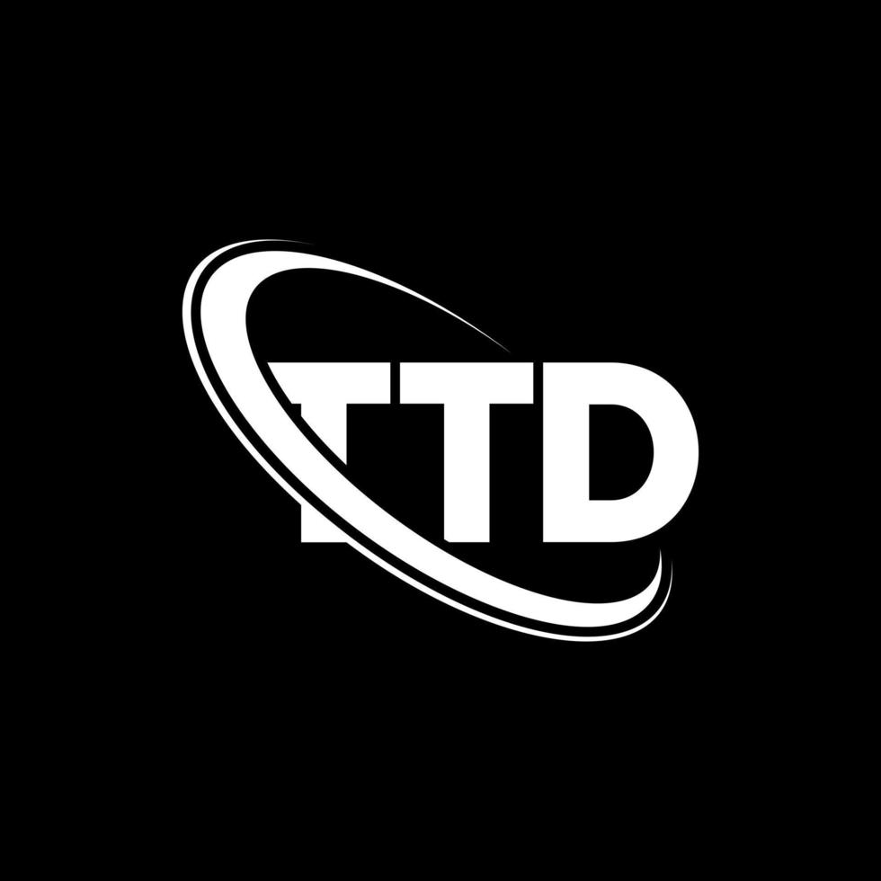 logotipo td. carta td. design de logotipo de letra ttd. iniciais ttd logotipo ligado com círculo e logotipo monograma maiúsculo. tipografia ttd para marca de tecnologia, negócios e imóveis. vetor