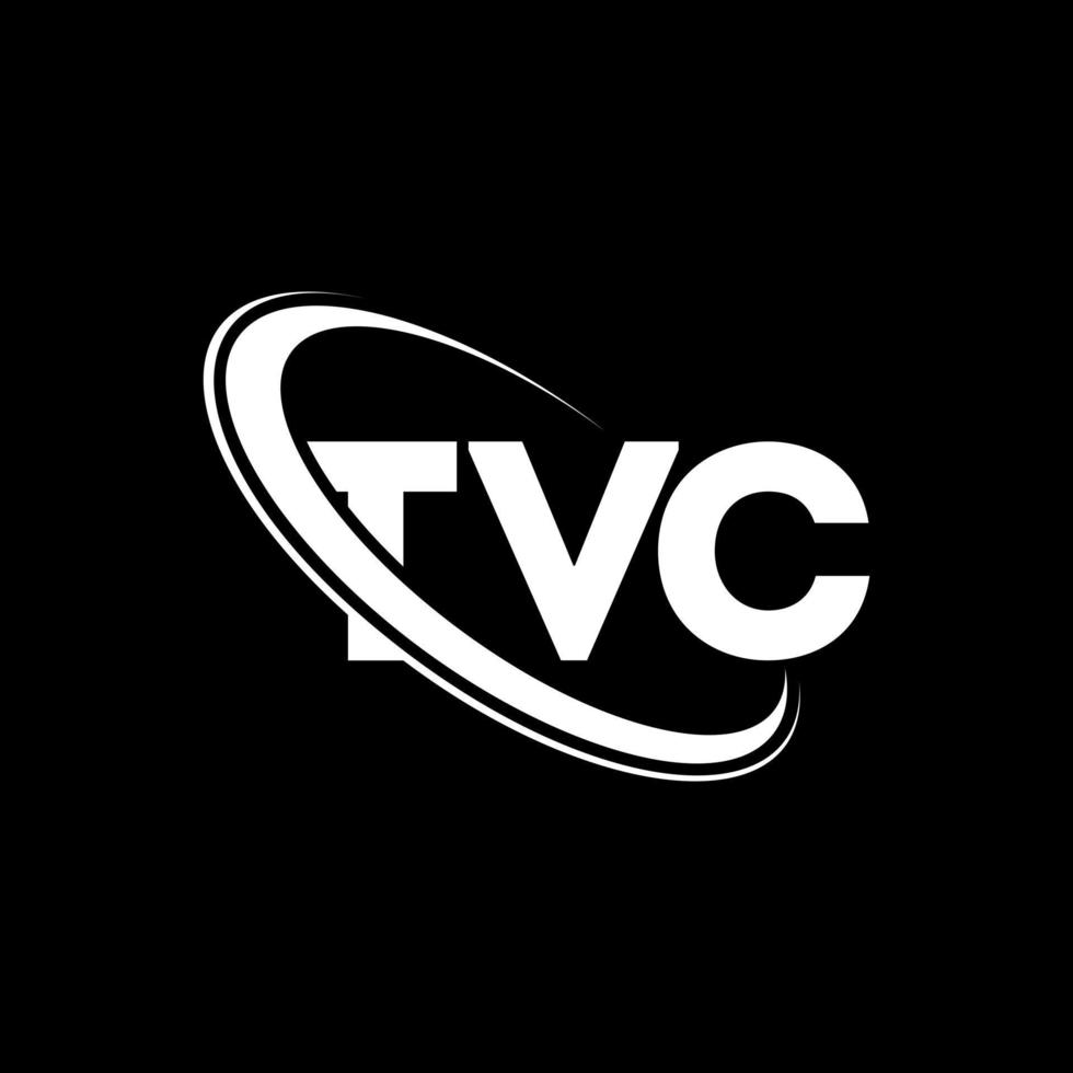 logotipo da tv. carta tvc. design de logotipo de carta tvc. iniciais tvc logotipo ligado com círculo e logotipo monograma em maiúsculas. tipografia tvc para marca de tecnologia, negócios e imóveis. vetor